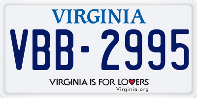 VA license plate VBB2995
