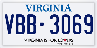 VA license plate VBB3069