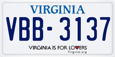 VA license plate VBB3137