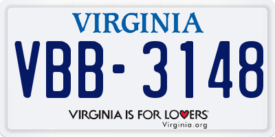 VA license plate VBB3148