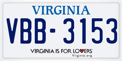 VA license plate VBB3153