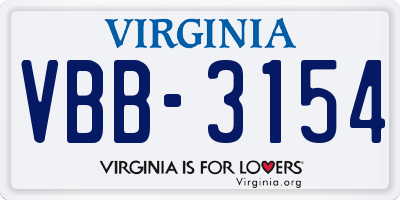 VA license plate VBB3154