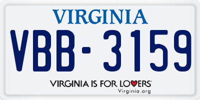 VA license plate VBB3159