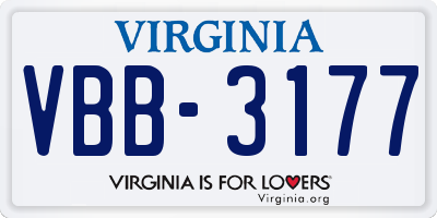 VA license plate VBB3177