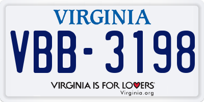 VA license plate VBB3198