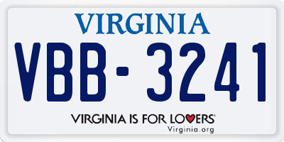 VA license plate VBB3241