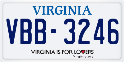 VA license plate VBB3246