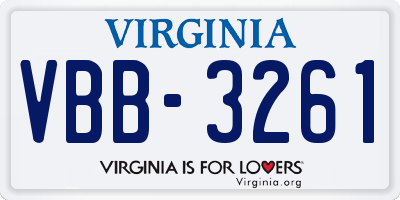 VA license plate VBB3261