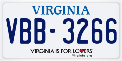 VA license plate VBB3266