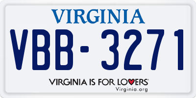 VA license plate VBB3271