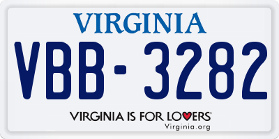 VA license plate VBB3282