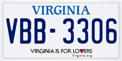 VA license plate VBB3306