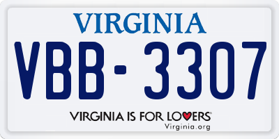 VA license plate VBB3307