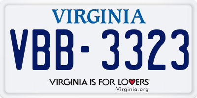 VA license plate VBB3323