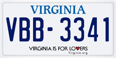 VA license plate VBB3341