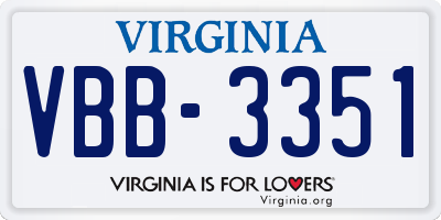 VA license plate VBB3351