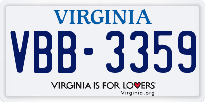 VA license plate VBB3359