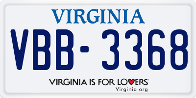 VA license plate VBB3368