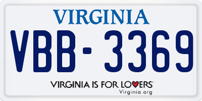 VA license plate VBB3369