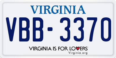 VA license plate VBB3370