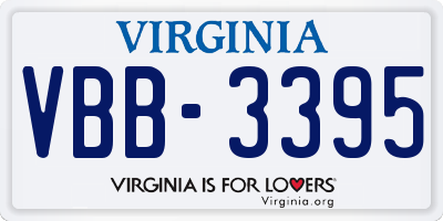 VA license plate VBB3395