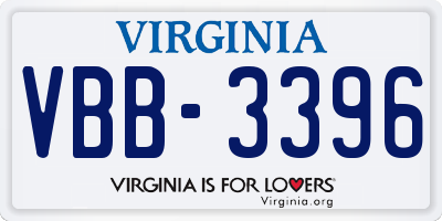 VA license plate VBB3396