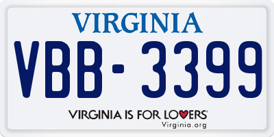 VA license plate VBB3399