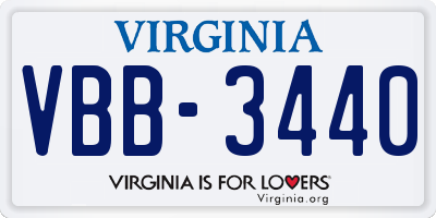 VA license plate VBB3440