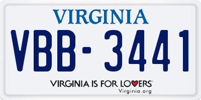 VA license plate VBB3441
