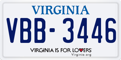 VA license plate VBB3446