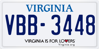 VA license plate VBB3448