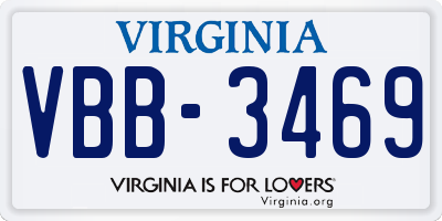 VA license plate VBB3469