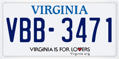VA license plate VBB3471