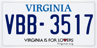 VA license plate VBB3517