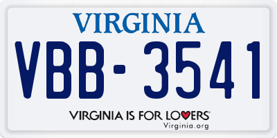 VA license plate VBB3541