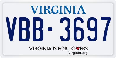 VA license plate VBB3697