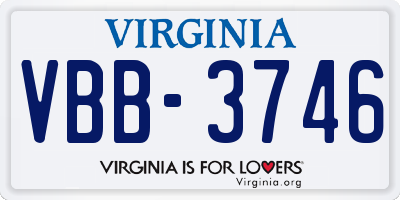 VA license plate VBB3746