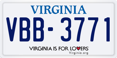 VA license plate VBB3771