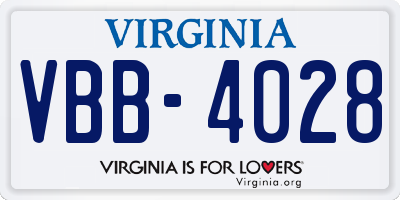 VA license plate VBB4028