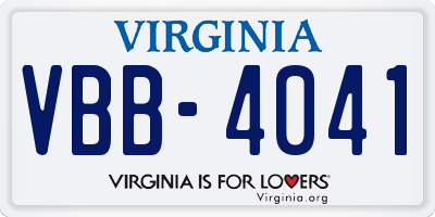 VA license plate VBB4041