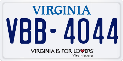 VA license plate VBB4044