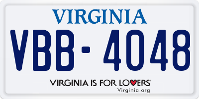 VA license plate VBB4048