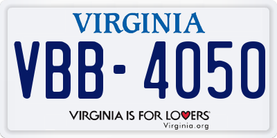 VA license plate VBB4050