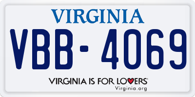 VA license plate VBB4069