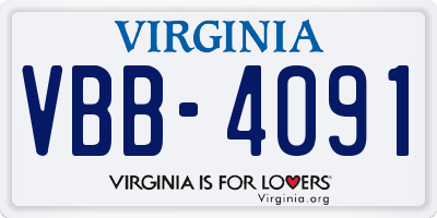 VA license plate VBB4091