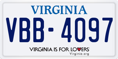 VA license plate VBB4097