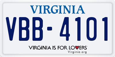 VA license plate VBB4101