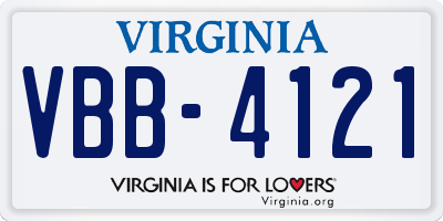 VA license plate VBB4121