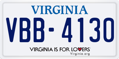 VA license plate VBB4130