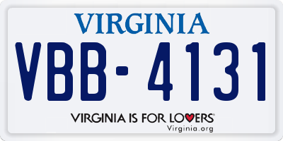 VA license plate VBB4131